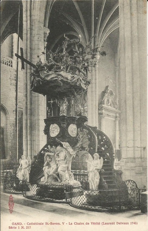 Serie 1 nr. 217 Sint-Baafskathedraal V. De preekstoel (Laurent Delvaux 1745)