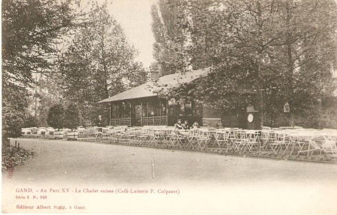 Serie 1 nr. 240 In het park XV. Het Zwitsers Chalet (café-melksalon P. Colpaert)