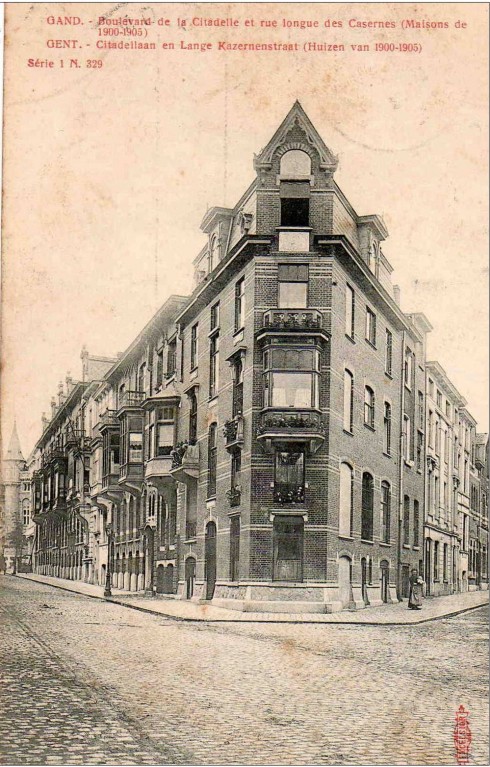 Serie 1 nr. 329 Citadellaan en Lange Kazernenstraat (huizen van 1900-1905)